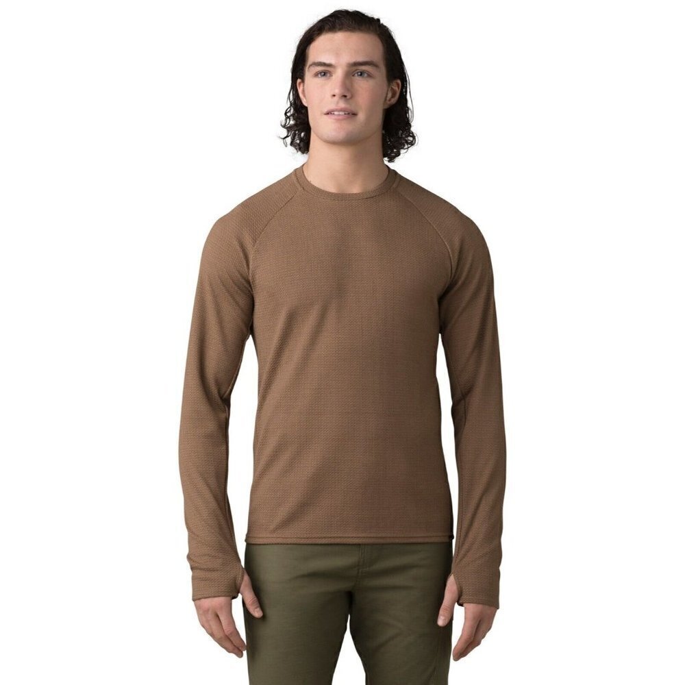 Men's prAna Wensley Crew Top Bed Rock Khaki Size: XXL Slim Fit - NWT